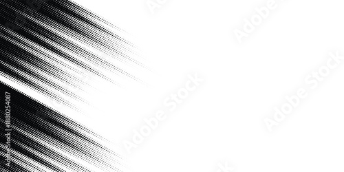 Abstract vector halftone tilted background with grainy stripes. Dotted texture and trendy halftone tonal gradation effect.