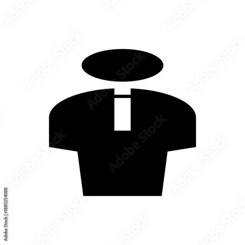 A minimalist vector graphic of a jockey's uniform, including a shirt and hat, in a simple black silhouette on a white background.