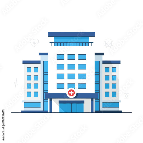Hospital Building Medical Center Healthcare Facility Illustration.
