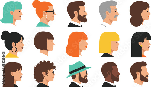 Large set of diverse people avatar profile icons featuring men and women with different hairstyles and ethnicities isolated on white background vector illustration for community.