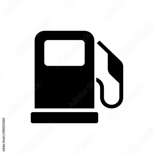 A black vector graphic icon of a gas pump on a white background