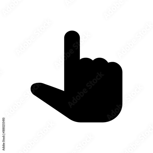 A black vector graphic of a hand giving a thumbs up gesture on a white background