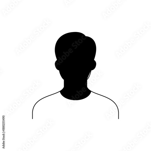 A minimalist silhouette of a person with a simple and modern design