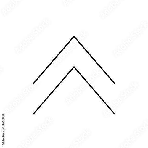 A minimalist vector graphic of two upward pointing arrows in a simple line art style