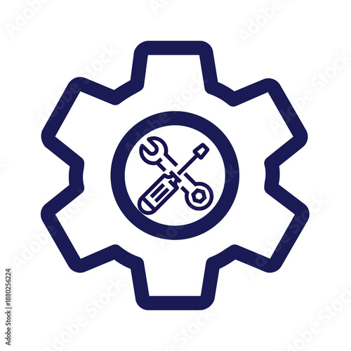 3d Setting i con  with tooles  and white background png