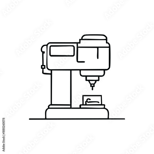 Quadro su tela Industrial Machine Line Icon Illustration