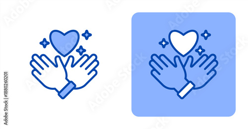 Respect Line Color  Two-tone color and contrasting background icon illustration