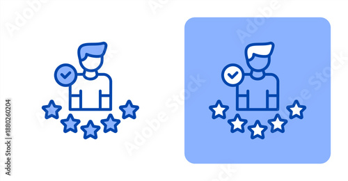 Credibility Line Color  Two-tone color and contrasting background icon illustration
