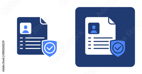 Authenticity Glyph Color  Two-tone color and contrasting background icon illustration