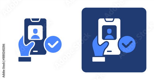 Verification Glyph Color  Two-tone color and contrasting background icon illustration