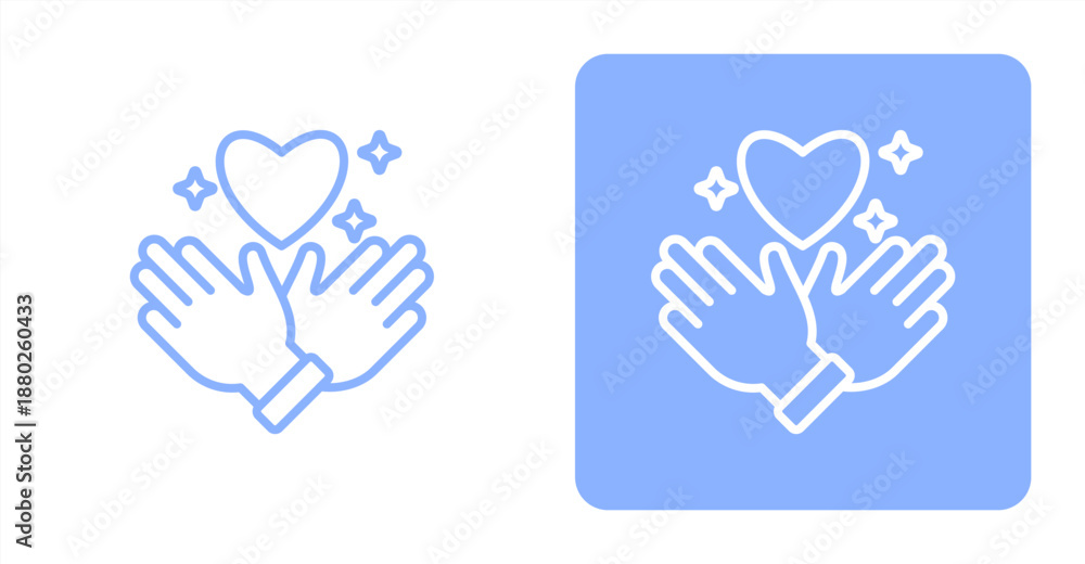 Obraz premium Respect Line Two-tone color and contrasting background icon illustration
