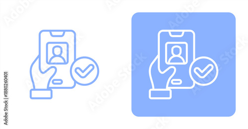 Verification Line  Two-tone color and contrasting background icon illustration