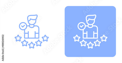 Credibility Line  Two-tone color and contrasting background icon illustration