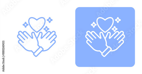 Respect Line  Two-tone color and contrasting background icon illustration