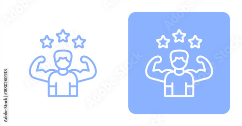 Confidence Line  Two-tone color and contrasting background icon illustration