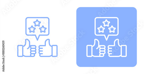 Reputation Line  Two-tone color and contrasting background icon illustration
