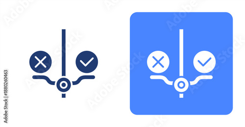 Ethical Glyph  Two-tone color and contrasting background icon illustration