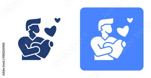 Honesty Glyph  Two-tone color and contrasting background icon illustration