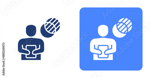 Transparency Glyph  Two-tone color and contrasting background icon illustration