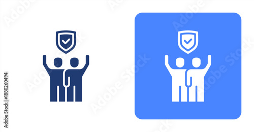 Dependability Glyph  Two-tone color and contrasting background icon illustration