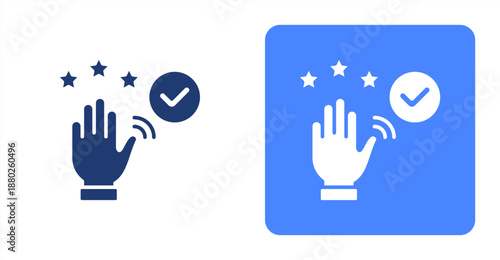 Accountability Glyph  Two-tone color and contrasting background icon illustration
