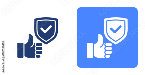 Reliability Glyph  Two-tone color and contrasting background icon illustration