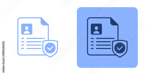 Authenticity Mixed  Two-tone color and contrasting background icon illustration