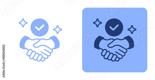 Trustworthiness Mixed  Two-tone color and contrasting background icon illustration