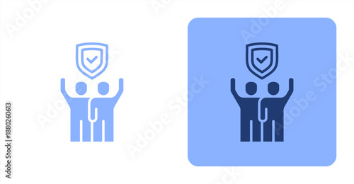 Dependability Mixed  Two-tone color and contrasting background icon illustration