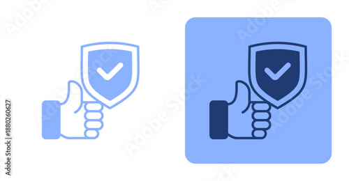 Reliability Mixed  Two-tone color and contrasting background icon illustration