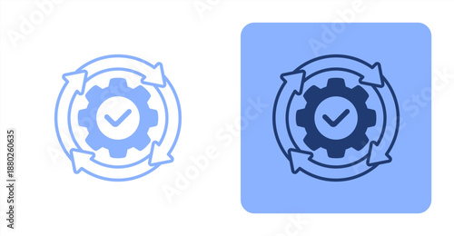 Consistency Mixed  Two-tone color and contrasting background icon illustration
