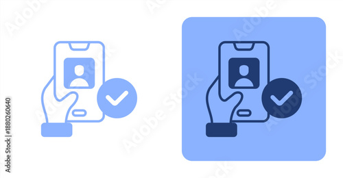 Verification Mixed  Two-tone color and contrasting background icon illustration