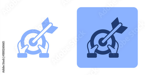 Objectivity Mixed  Two-tone color and contrasting background icon illustration