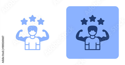 Confidence Mixed  Two-tone color and contrasting background icon illustration