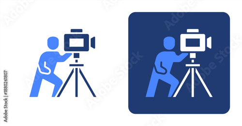 Surveying Glyph Color  Two-tone color and contrasting background icon illustration