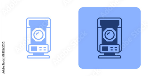 Theodolite Mixed  Two-tone color and contrasting background icon illustration