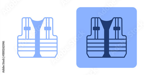 High Visibility Vest Mixed  Two-tone color and contrasting background icon illustration