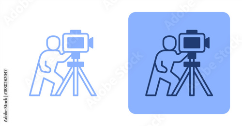Surveying Mixed  Two-tone color and contrasting background icon illustration