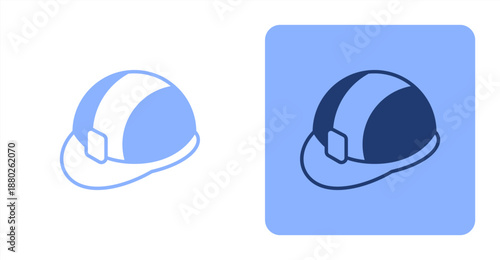 Hard Hat Mixed  Two-tone color and contrasting background icon illustration