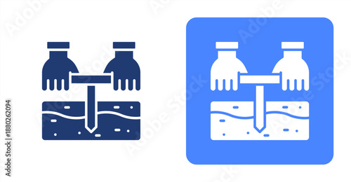 Soil Sample Glyph  Two-tone color and contrasting background icon illustration