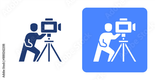 Surveying Glyph  Two-tone color and contrasting background icon illustration