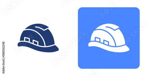 Safety Helmet Glyph  Two-tone color and contrasting background icon illustration