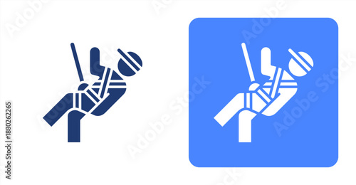 Safety Glyph  Two-tone color and contrasting background icon illustration