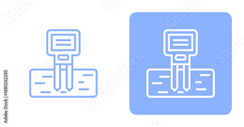 Moisture Meter Line  Two-tone color and contrasting background icon illustration