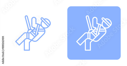 Safety Line  Two-tone color and contrasting background icon illustration