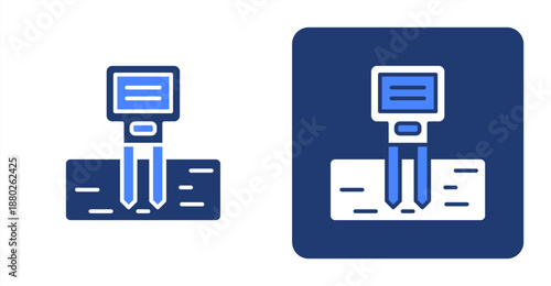 Moisture Meter Glyph Color  Two-tone color and contrasting background icon illustration