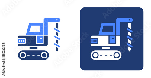 Drilling Rig Glyph Color  Two-tone color and contrasting background icon illustration