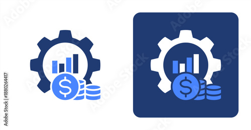 Money Management Glyph Color  Two-tone color and contrasting background icon illustration