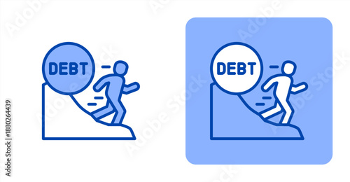 Debt Line Color  Two-tone color and contrasting background icon illustration