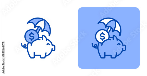 Emergency Savings Line Color  Two-tone color and contrasting background icon illustration